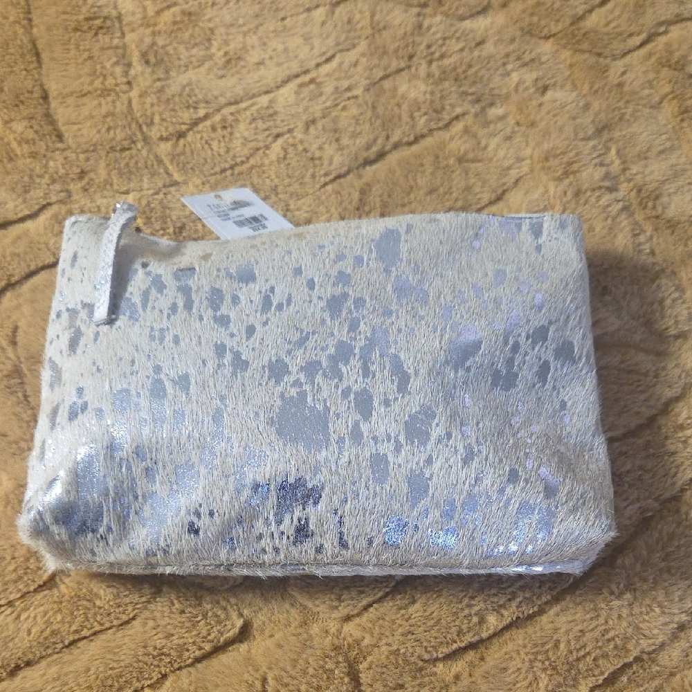 Z Gallerie Silver Cosmetic Bag
